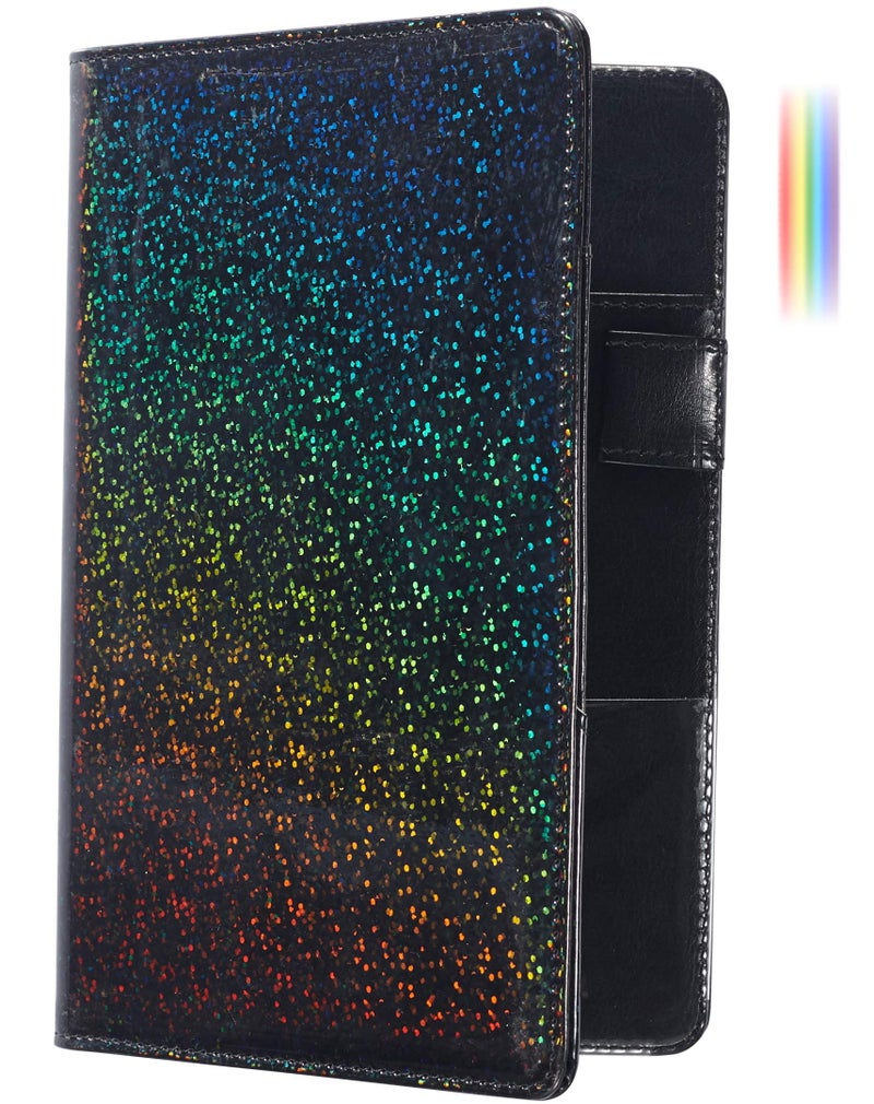 Mymazn Holographic Glitter Serving Book Waitress Wallet Waiter Book Organizer for Guest Check Book Restaurant Server Pad, Glitter Black - Image 1